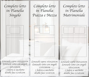 Completo Letto in Flanella Calda e Morbida Anti Pilling - Set Flanellato 3 Misure parure con Federe - Orsetto Tartan Grigio - 2 Piazze