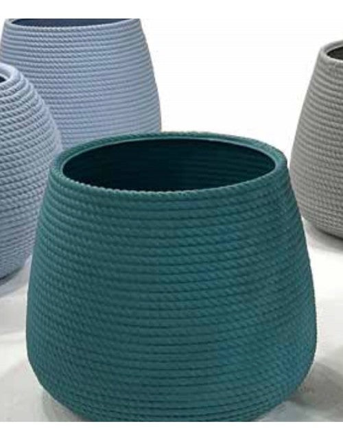 Vaso Portavaso in resina effetto corda Conchino a Campana Bali 40x32 Telcom Colore: Corda