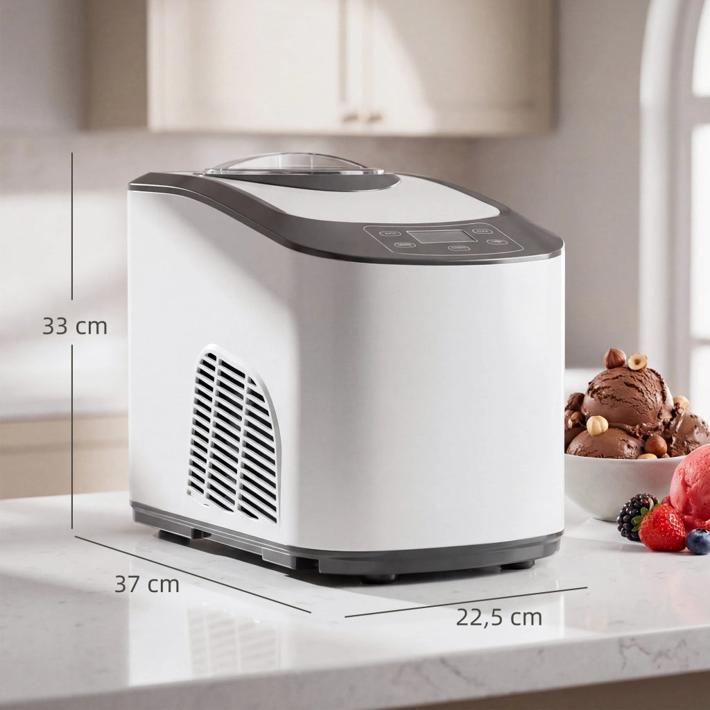 Gelatiera 1.5L Compressore Interno Bianca - zephmum - Bianca 1.5L