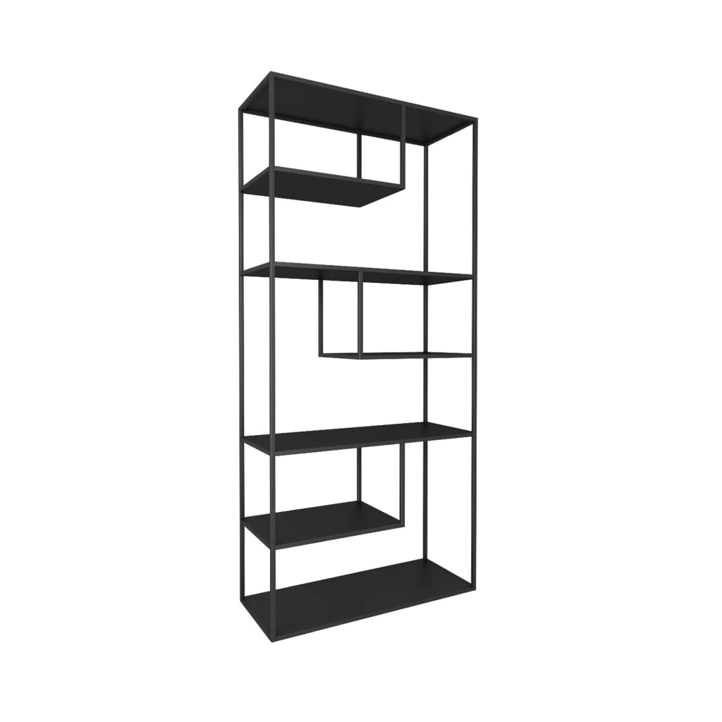 Scaffale dal design senza tempo per soggiorno/camera da letto mobile contenitore indipendente acciaio 188 x 85 x 35 cm nero 03_0011155