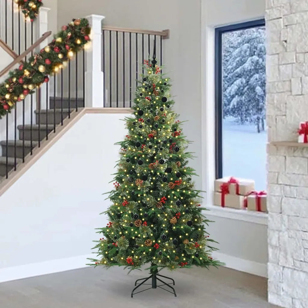Albero di Natale Artificiale con Rami Pieghevoli Verde 240 cm 3397446