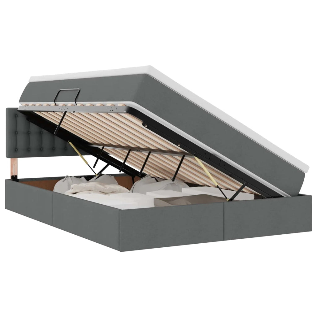 Letto con contenitore e materasso Grigio scuro 140 x 190 cm 3370633