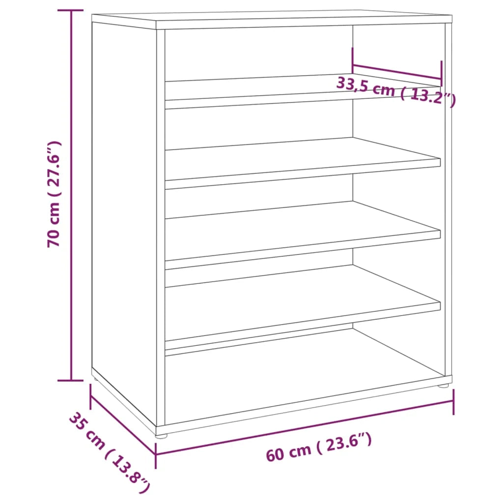 Scarpiera Sonoma 60 x 35 x 70 cm in legno ingegnerizzato grigio 02_0043429