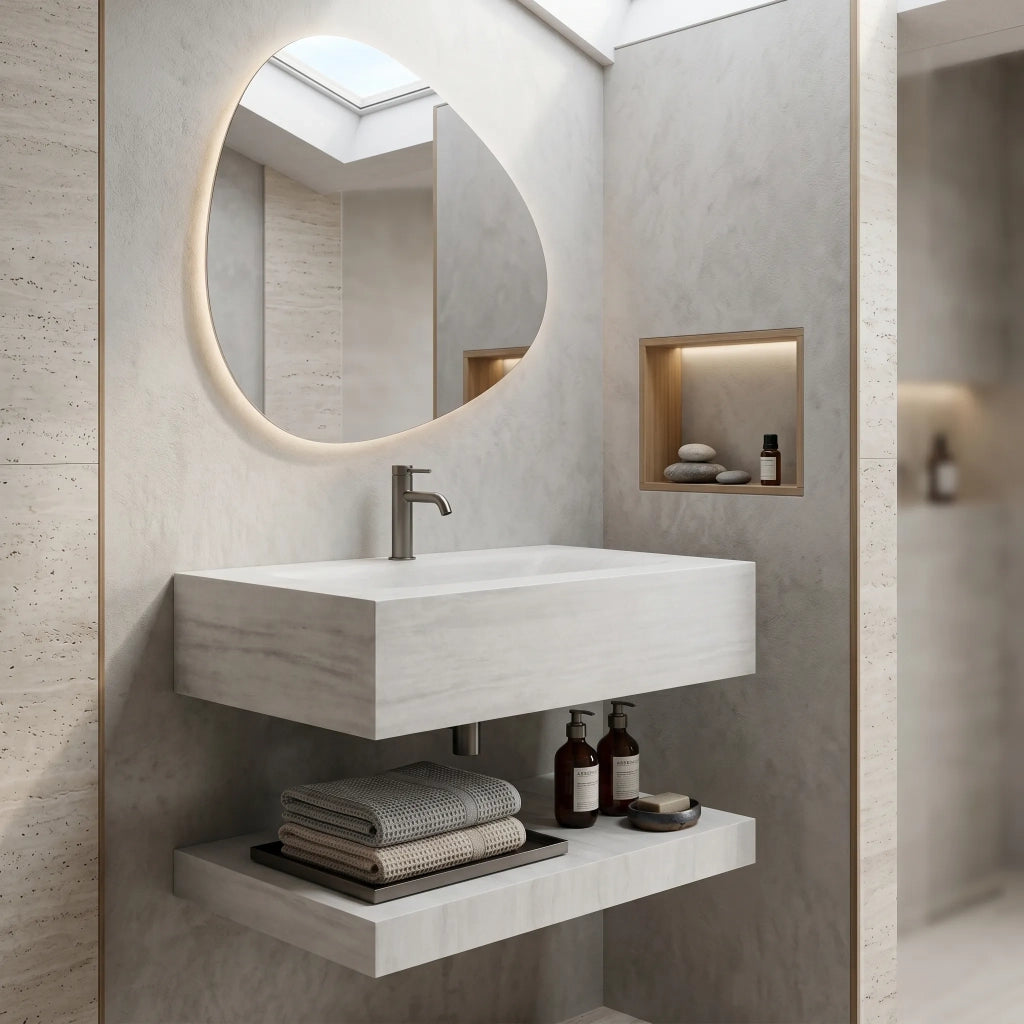 Lavabo Sospeso Con Mensola Rea Apollo Muralto Roma 70