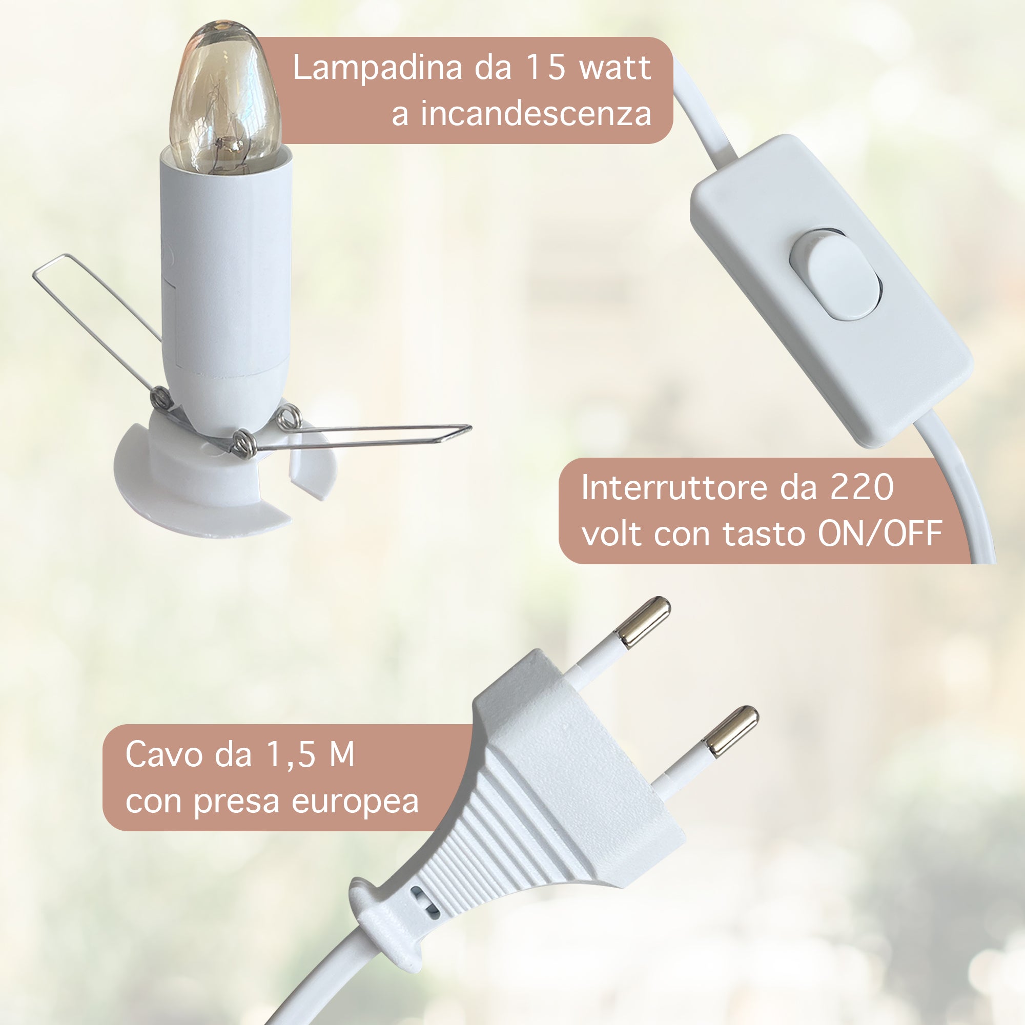 Lampada Di Sale Himalayano Originale Naturale Realizzata A Mano Con Base In Legno Di Acacia Pezzo Unico Prodotto Certificato  Con Spina Europea  - 15.5x22Cm 5Kg