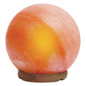 Lampada Di Sale Himalayano Originale Naturale Realizzata A Mano Con Base In Legno Di Acacia Pezzo Unico Prodotto Certificato  Con Spina Europea  - Ball15x17Cm-3Kg