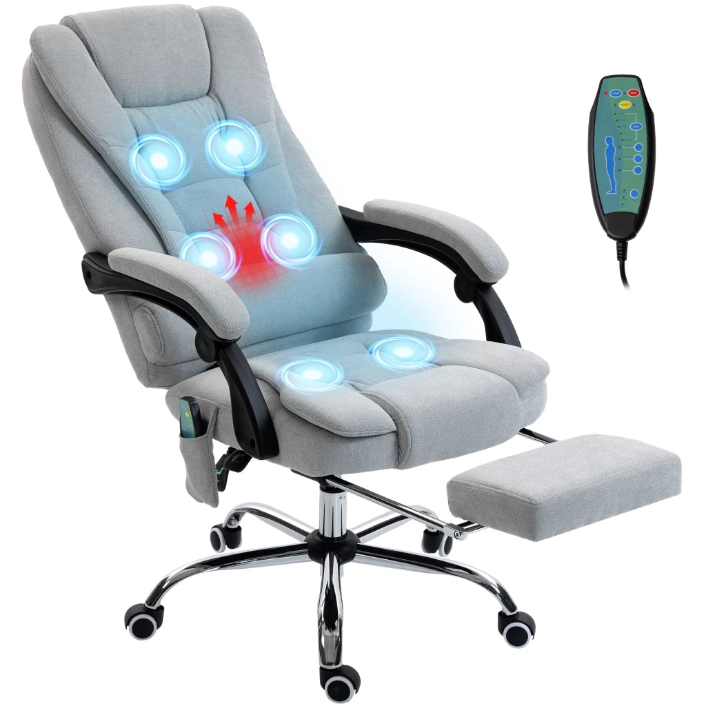Sedia da ufficio massaggiante riscaldabile ¨C Xylo ¨C Altezza regolabile, schienale reclinabile, grigio