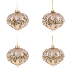 Palline di Natale a Cipolla Diamond Oro 10 cm 4 Pz