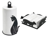 Set Accessori Cucina 2/4 Pezzi Porta Scottex Portatovaglioli Vassoio Grande Da Portata Portafrutta Centrotavola Metallo Design Moderno Decorazioni Tavola  - Gattino - 2 Pezzi