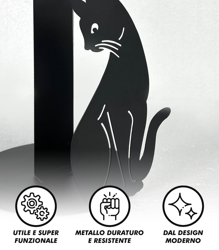 Set Accessori Cucina 2/4 Pezzi Porta Scottex Portatovaglioli Vassoio Grande Da Portata Portafrutta Centrotavola Metallo Design Moderno Decorazioni Tavola  - Gattino - 2 Pezzi