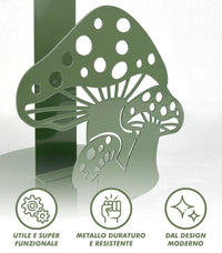 Set Accessori Cucina 2/4 Pezzi Porta Scottex Portatovaglioli Vassoio Grande Da Portata Portafrutta Centrotavola Metallo Design Moderno Decorazioni Tavola  - Funghetti - 2 Pezzi