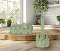 Set Accessori Cucina 2/4 Pezzi Porta Scottex Portatovaglioli Vassoio Grande Da Portata Portafrutta Centrotavola Metallo Design Moderno Decorazioni Tavola  - Cactus - 2 Pezzi
