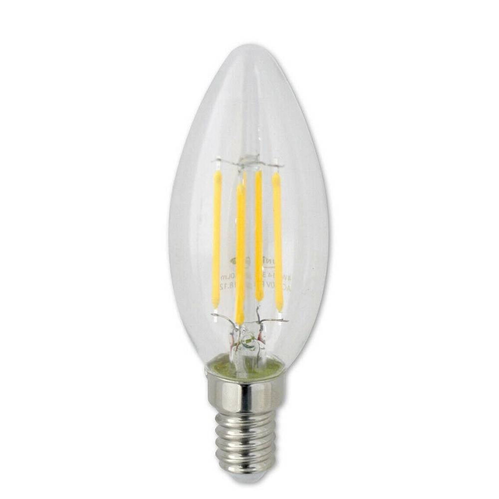Trade Shop - Lampadina Led A Filamento E14 4w Candela Luce Naturale Fredda Calda 440lm C35t - -bianco Caldo      -