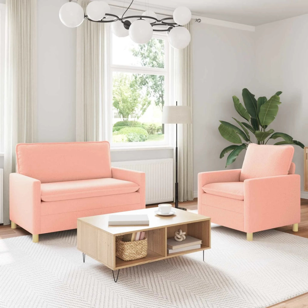 Set di divani 2 pz Rosa Tessuto 3417037