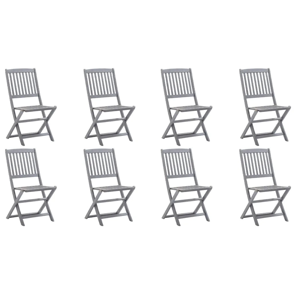 Sedie da Giardino Pieghevoli 8 pz con Cuscini Massello Acacia cod mxl 45248