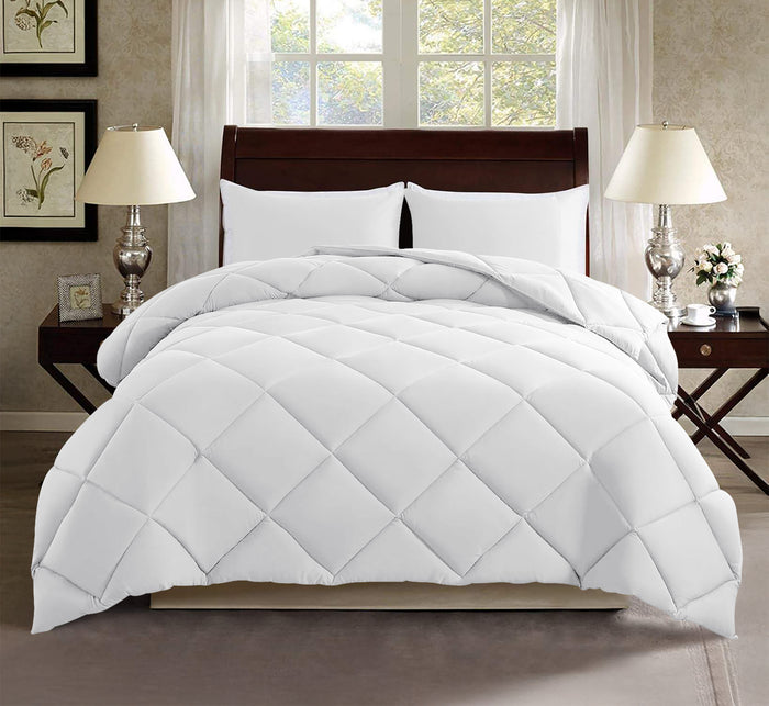 Piumino Letto Bianco Ignifugo Certificato Classe 1IM 100/200/300 Gr Microfibra Anallergica Manopesca Effetto Piuma Prodotto Italiano Hotel Strutture - Piumino 200Gr - Singolo