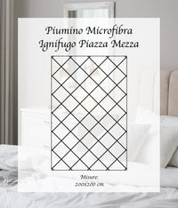 Piumino Letto Bianco Ignifugo Certificato Classe 1IM 100/200/300 Gr Microfibra Anallergica Manopesca Effetto Piuma Prodotto Italiano Hotel Strutture- Piumino 200Gr - Piazza e mezza