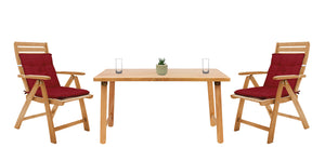 Set Cuscini Sedia Con Schienale Imbottiti Con Laccetti Banda Elastica 40 x 80 Cm Bordeaux - 4 Pezzi