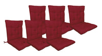 Set Cuscini Sedia Con Schienale Imbottiti Con Laccetti Banda Elastica 40 x 80 Cm Bordeaux - 6 Pezzi