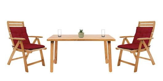 Set Cuscini Sedia Con Schienale Imbottiti Con Laccetti Banda Elastica 40 x 80 Cm Bordeaux - 6 Pezzi