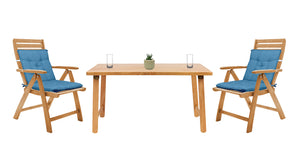 Set Cuscini Sedia Con Schienale Imbottiti Con Laccetti Banda Elastica 40 x 80 Cm Azzurro - 4 Pezzi