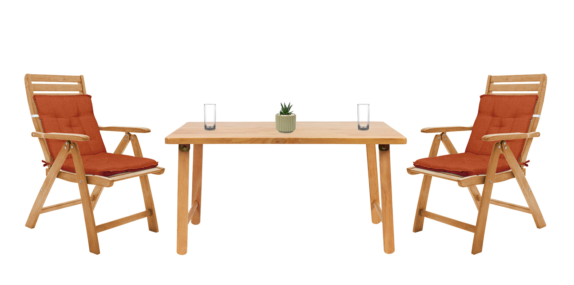 Set Cuscini Sedia Con Schienale Imbottiti Con Laccetti Banda Elastica 40 x 80 Cm Rust - 2 Pezzi