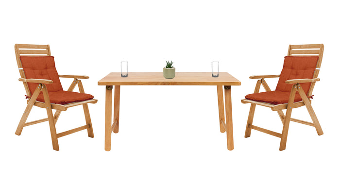 Set Cuscini Sedia Con Schienale Imbottiti Con Laccetti Banda Elastica 40 x 80 Cm Rust - 2 Pezzi