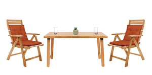 Set Cuscini Sedia Con Schienale Imbottiti Con Laccetti Banda Elastica 40 x 80 Cm Rust - 4 Pezzi