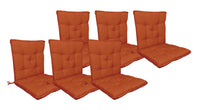 Set Cuscini Sedia Con Schienale Imbottiti Con Laccetti Banda Elastica 40 x 80 Cm Rust - 6 Pezzi
