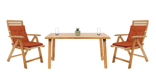 Set Cuscini Sedia Con Schienale Imbottiti Con Laccetti Banda Elastica 40 x 80 Cm Rust - 6 Pezzi