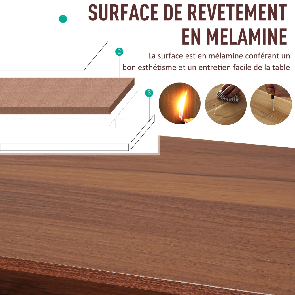 Scrivania ¨C Zephmum ¨C Legno Noyer Nero 84x45x85 cm