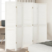 Divisorio Ambienti | Divider per stanze | Paravento 5Pannelli Bianco Legno Massello di Paulownia