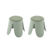 Sgabello impilabile per bambini in bouclé testurizzato, set di 2,