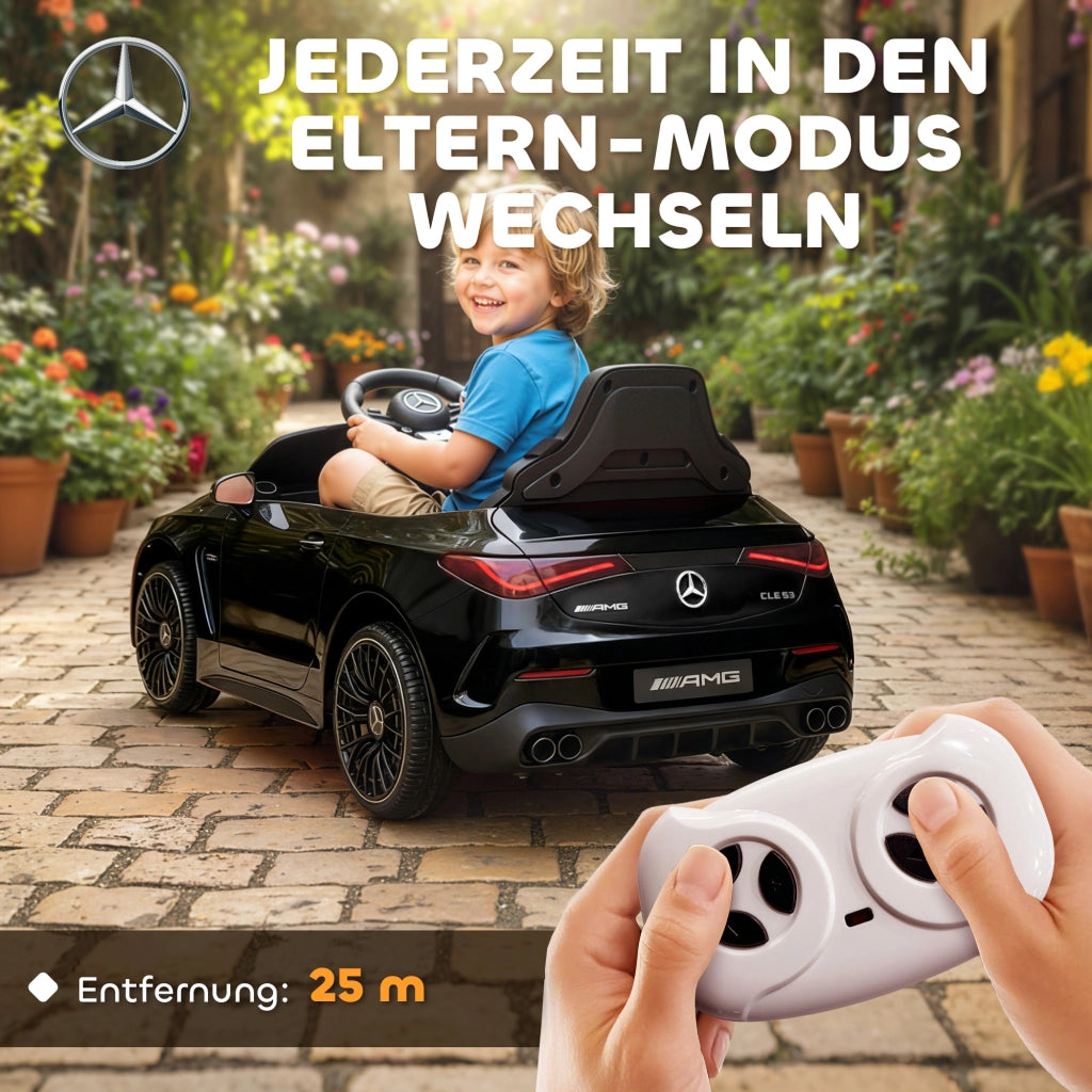 Auto elettrica per bambini ¨C zephmum ¨C Mercedes design, 12V, telecomando, LED, musica, 3-6 anni, nero