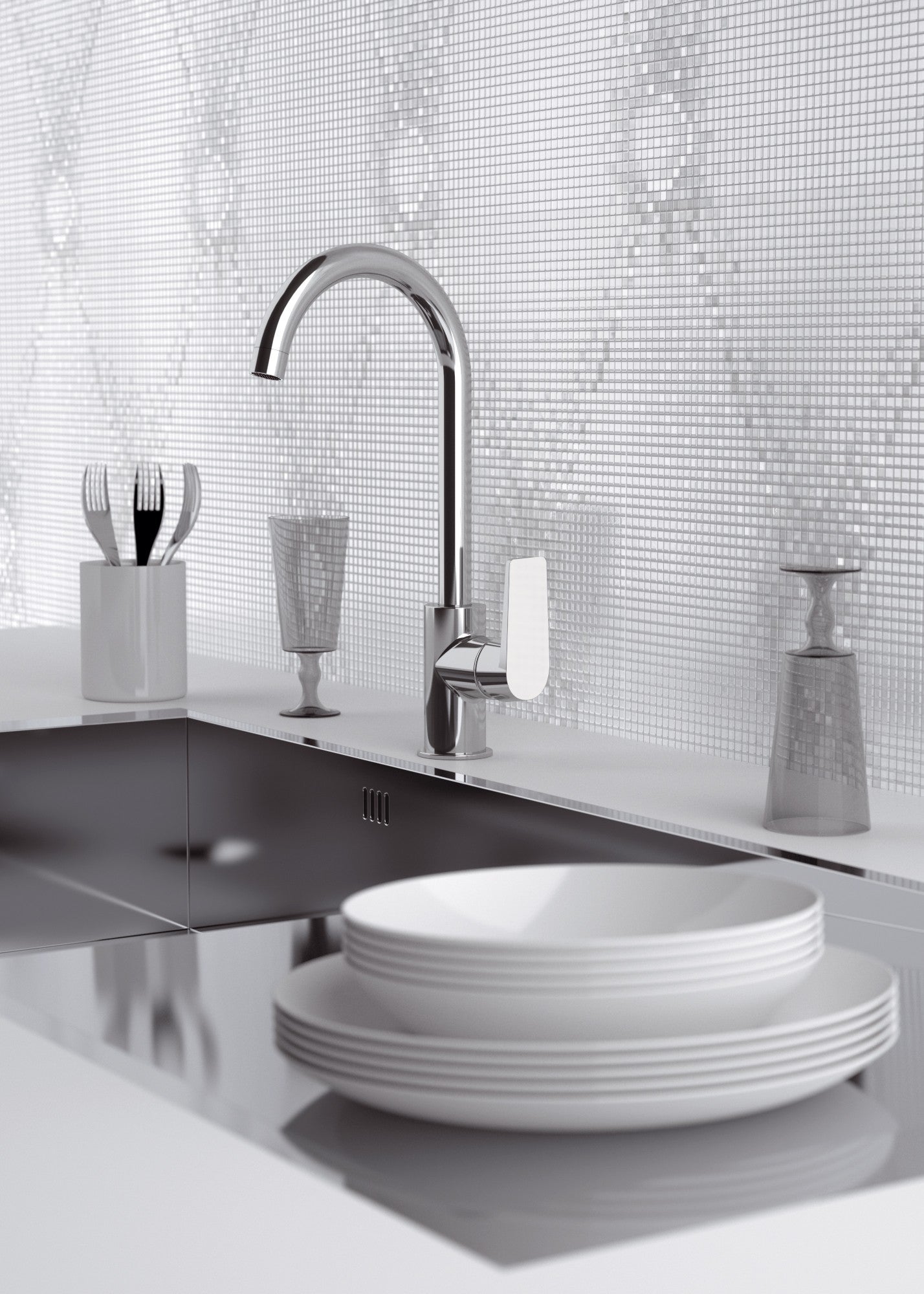 Rubinetto lavello con canna alta girevole - serie dream