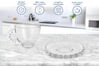 Set 6 Tazzine Caffè In Vetro Con Piattino Eleganti 85 ML Lavabili In Lavastoviglie Trasparenti Certificate Contatto Alimentare In Elegante Confezione Regalo Ricamate Tazza Servizio Bicchierini Amburgo 