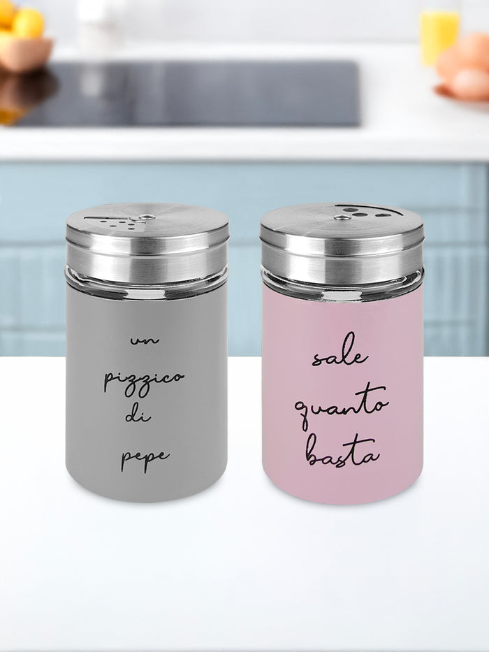 Set Condimento 4 Pezzi Olio Aceto Sale Pepe Vetro Acciaio Certificato Per Alimenti Organizzatore Acciaio Inox Con Stand In Ferro Condimenti Tavola Oliera Saliera Dispenser Tavola Organizer Porta Spezie Barattoli Contenitori 