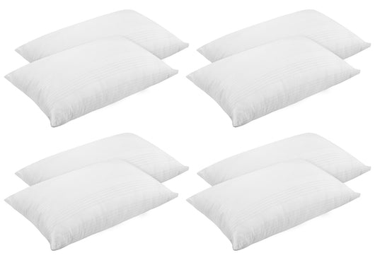 Coppia Federe Copriguanciale 100% Cotone Ideali Anche Per Hotel Strutture Fodere Fasciate Con Zip Salva Cuscino Letto Bianche 50x80 Cm Certificate OekoTex - Bianco - 4 Coppie