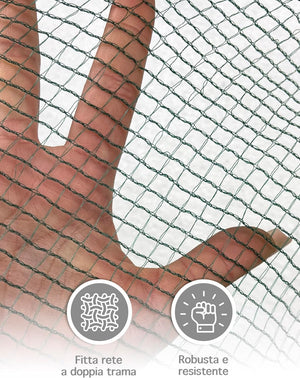 Rotolo Rete Antigrandine A Doppia Trama Extra Rinforzata Antistrappo Lunghezza 10 Metri Varie Altezze Ammortizzante Di Facile Installazione Protezione Auto Orti Coltivazioni  - 6.0x10Metri