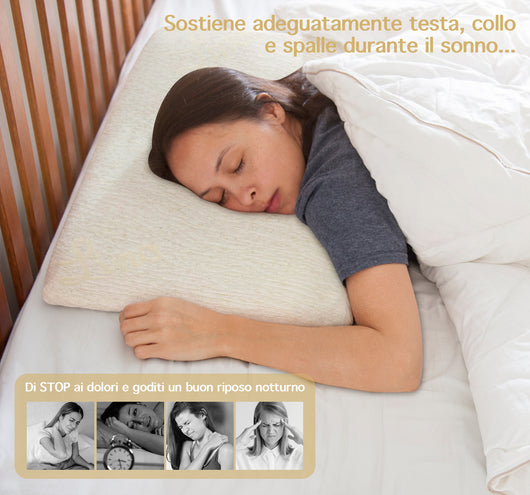 Cuscino In Memory Foam In Fresco Lino Guanciale Saponetta Ortopedico Per Dormire Ergonomico Traspirante Anti Russamento Sfoderabile Supporto Con Federa Lavabile Prodotto Italiano Saponetta No Sudore 