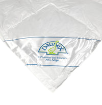 Piumino Primavera Estate In Vera Piuma D'oca Made In Italy Interno Bianco Piumone Letto Leggero Traspirante Coperta Primaverile  - Bianco - Matrimoniale