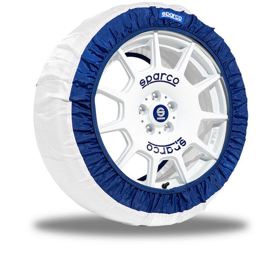 Set da 2 pezzi XL di calze da neve per gomme in tessuto bianco SPARCO