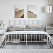 Giroletto con Testiera e Pediera-Struttura Letto Metallo Bianco 193x203 cm 305409