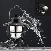 Lanterna accu LED waterproof senza finestra per camping e survival, IPX4, con funzione SOS