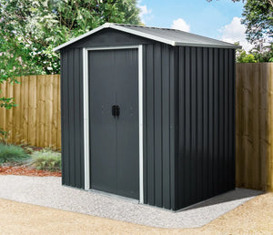 Capanno degli attrezzi antracite 131 x 194 x 184 cm capanno degli attrezzi, capanno, metallo