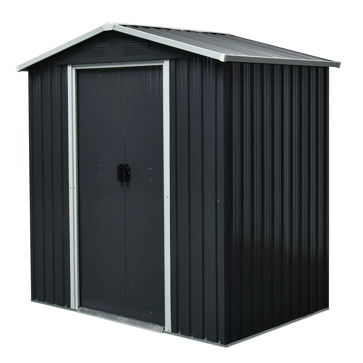 Capanno degli attrezzi antracite 131 x 194 x 184 cm capanno degli attrezzi, capanno, metallo