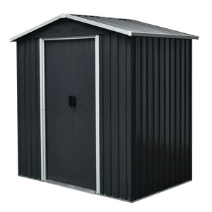 Capanno degli attrezzi antracite 131 x 194 x 184 cm capanno degli attrezzi, capanno, metallo