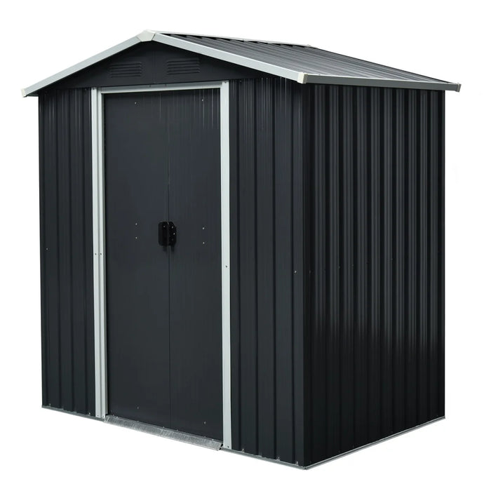 Capanno degli attrezzi antracite 131 x 194 x 184 cm capanno degli attrezzi, capanno, metallo