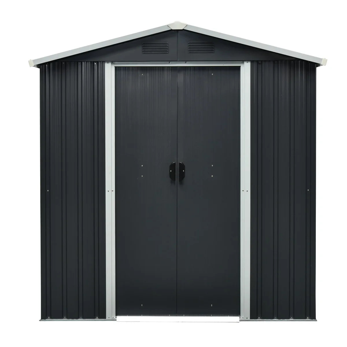 Capanno degli attrezzi antracite 131 x 194 x 184 cm capanno degli attrezzi, capanno, metallo