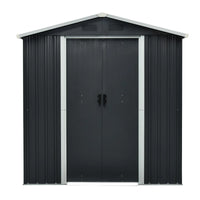 Capanno degli attrezzi antracite 131 x 194 x 184 cm capanno degli attrezzi, capanno, metallo